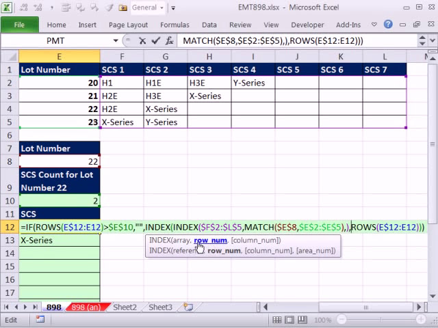فیلم آموزشی: Excel Magic Trick 898: جستجوی ردیف داده ها و نمایش آیتم ها به صورت عمودی: فرمول جستجوی INDEX INDEX با زیرنویس فارسی
