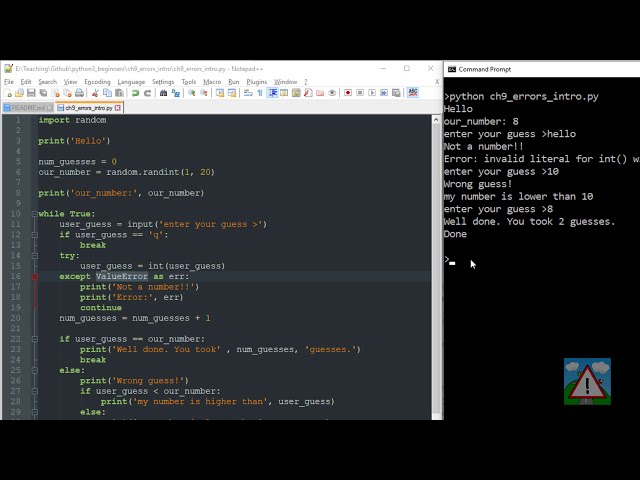 فیلم آموزشی: شروع پایتون 3 با انجام #9 - خطاها - ValueError، امتحان کنید، به جز، در نهایت با زیرنویس فارسی