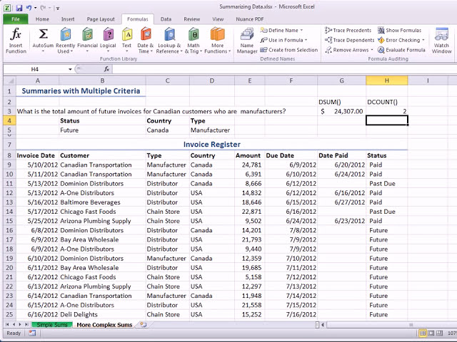 فیلم آموزشی: Excel 2010: خلاصه کردن داده ها با توابع با زیرنویس فارسی