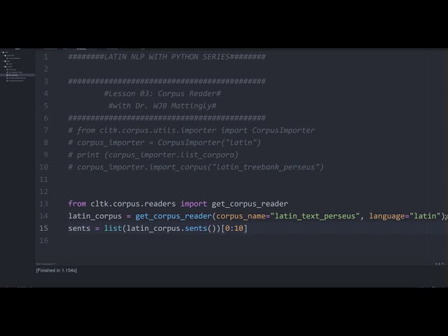 فیلم آموزشی: CLTK Corpus Reader (NLP لاتین با پایتون 03) با زیرنویس فارسی
