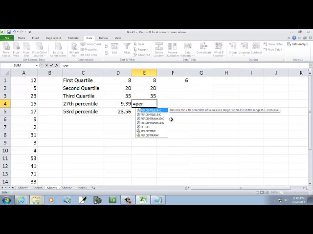فیلم آموزشی: Excel 2010: درصدها و ربع ها با استفاده از فرمول ها با زیرنویس فارسی