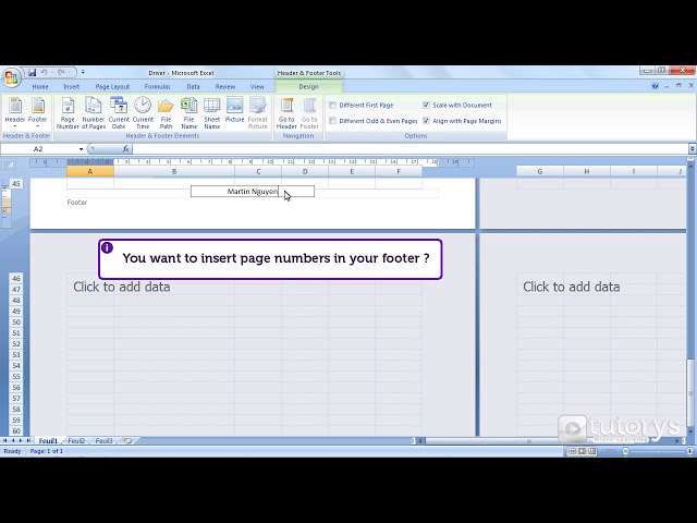 فیلم آموزشی: چگونه با Excel 2007 هدر و پاورقی اضافه کنیم؟