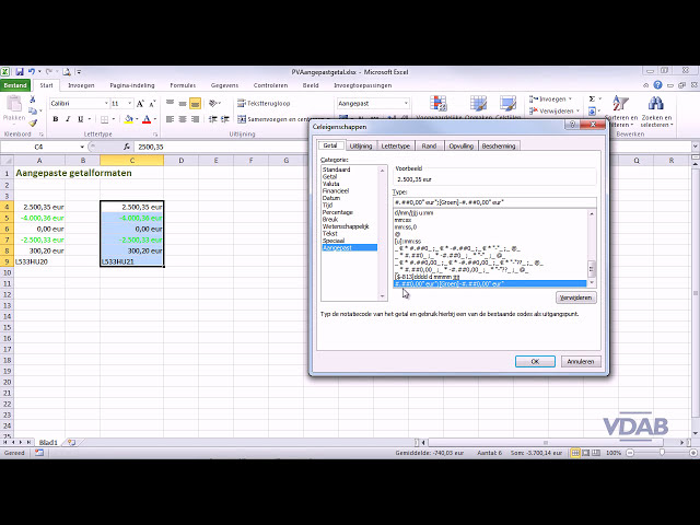 فیلم آموزشی: Excel 2010 - 1-38 - Aangpaste getalnotaties با زیرنویس فارسی