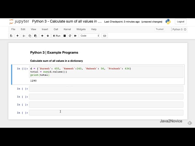 فیلم آموزشی: Python 3 - محاسبه مجموع تمام مقادیر در یک فرهنگ لغت | برنامه های نمونه با زیرنویس فارسی
