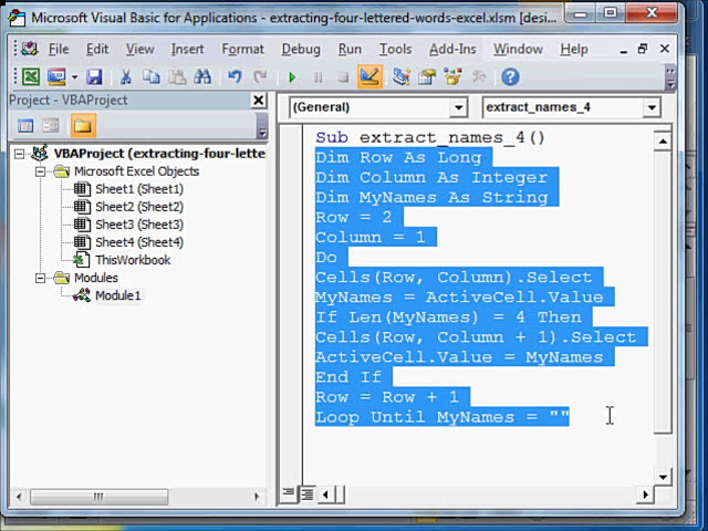 فیلم آموزشی: استخراج کلمات با طول خاص در MS Excel