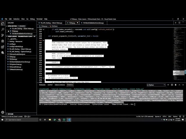 فیلم آموزشی: ساخت کتابخانه سرویس گیرنده API TD Ameritrade در پایتون: درخواست داده ها Pt. 1 با زیرنویس فارسی