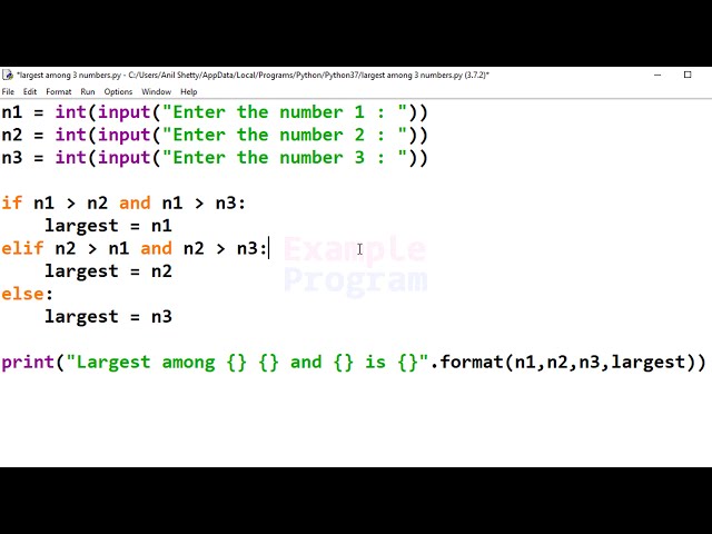 فیلم آموزشی: برنامه مثال پایتون برای یافتن بزرگترین عدد از بین 3 عدد وارد شده توسط کاربر