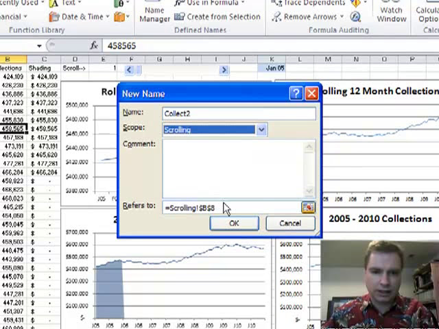 فیلم آموزشی: Excel Video 136 با استفاده از OFFSET برای به روز رسانی نمودار اسکرول با زیرنویس فارسی