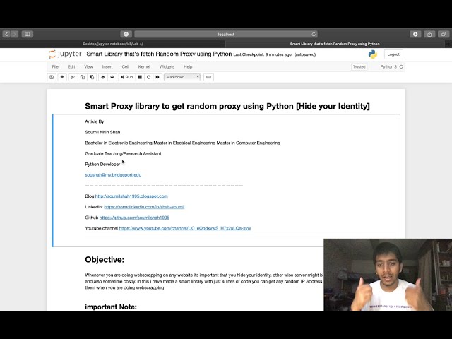 فیلم آموزشی: کتابخانه Smart Proxy برای دریافت پروکسی تصادفی با استفاده از Python [Hide your Identity] با زیرنویس فارسی