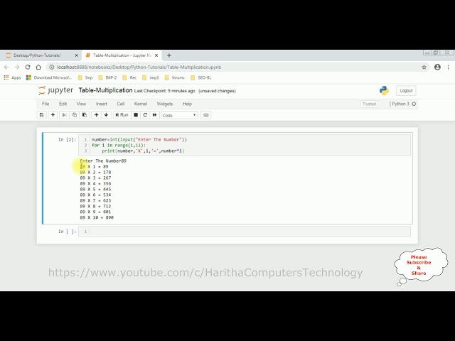 فیلم آموزشی: آموزش Python 3.7 نمایش جدول ضرب Jupyter Notebook