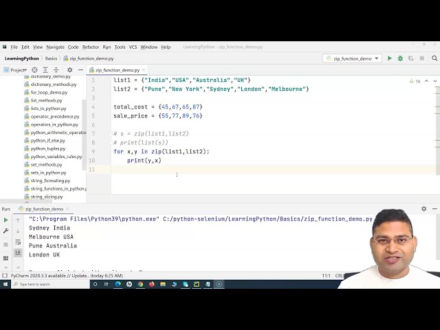 فیلم آموزشی: Python for Testers #24-Zip Function در Python | تابع Zip توضیح داده شده است با زیرنویس فارسی