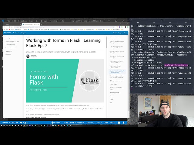 فیلم آموزشی: Forms with Flask - Python on the web - Learning Flask Series Pt 7 با زیرنویس فارسی