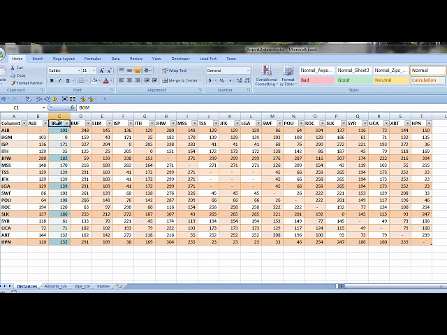 فیلم آموزشی: Excel VLOOKUP برای محاسبه فاصله ها با استفاده از طول و عرض جغرافیایی با زیرنویس فارسی