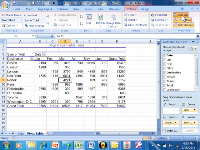 فیلم آموزشی: نحوه نمایش لیست فیلد در جدول محوری در اکسل - آموزش Excel Pivot Table 2010 2013 2016 با زیرنویس فارسی