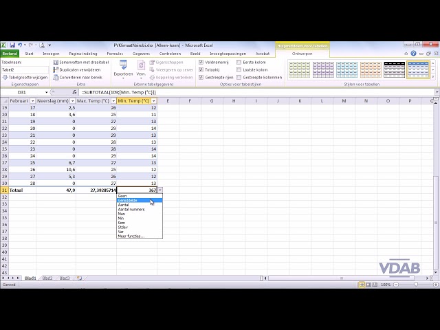 فیلم آموزشی: Excel 2010 - 2.20 - Totaalrij