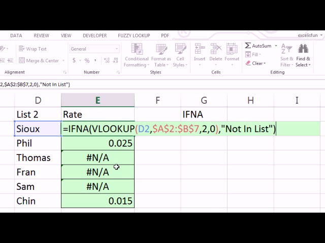 فیلم آموزشی: پیش‌نمایش Excel 2013 5 توابع IFNA و VLOOKUP: نمایش پیام هنگامی که #N/A وجود ندارد (Excel Magic Trick 953) با زیرنویس فارسی