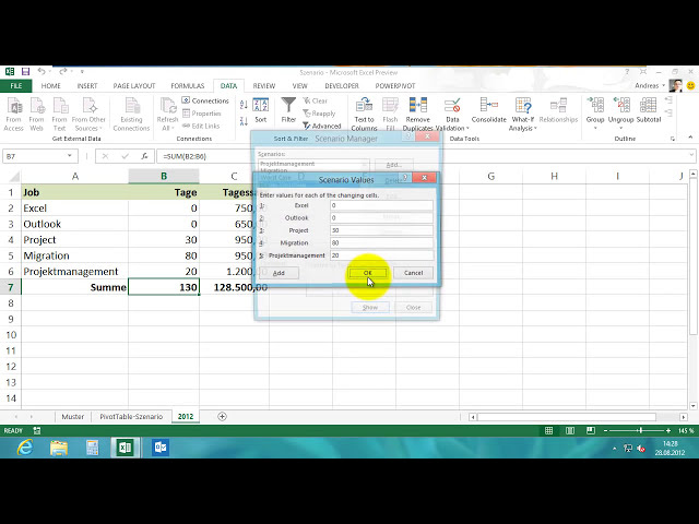 فیلم آموزشی: Excel # 239 - Szenario-Manager