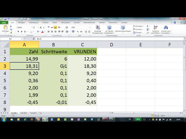 فیلم آموزشی: Excel - VRUNDEN - Zahlen um ein Vielfaches runden