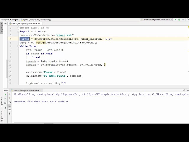 فیلم آموزشی: آموزش OpenCV Python برای مبتدیان 39 - نحوه استفاده از روش های تفریق پس زمینه در OpenCV با زیرنویس فارسی