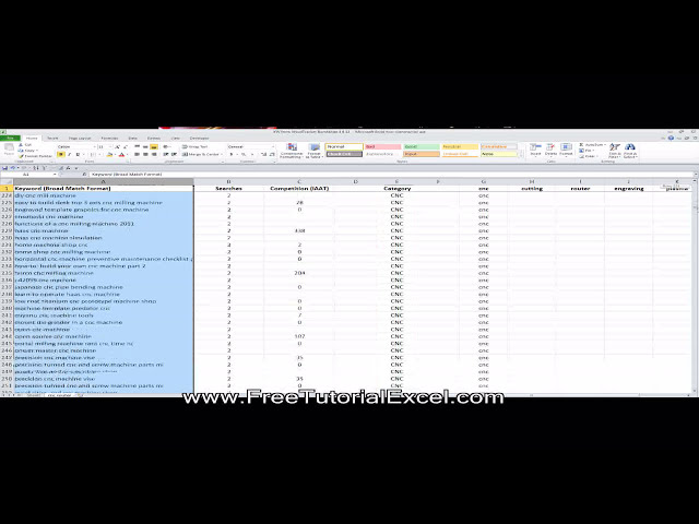 فیلم آموزشی: دسته بندی کلمات کلیدی و سایر رشته های متنی در MS Excel - FreeTutorialExcel.com با زیرنویس فارسی