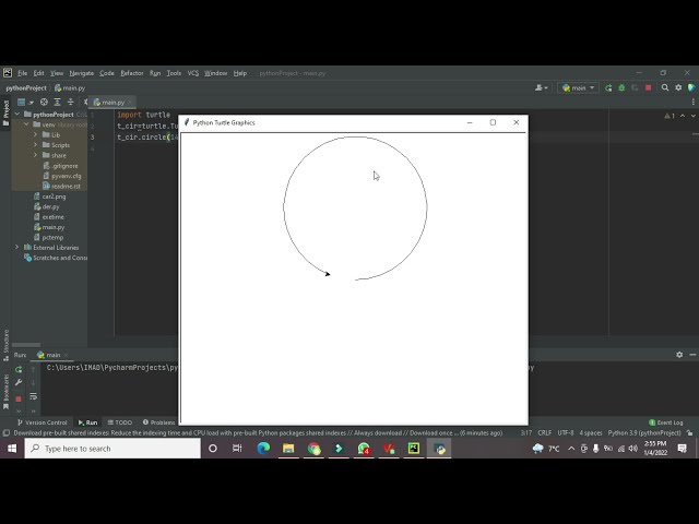 فیلم آموزشی: آموزش ساخت دایره در پایتون | ساخت دایره با لاک پشت پیتون | دایره در pycharm با زیرنویس فارسی