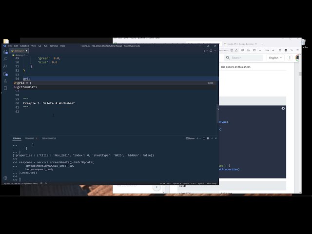 فیلم آموزشی: نحوه افزودن و حذف برگه ها با Google Sheets API در پایتون