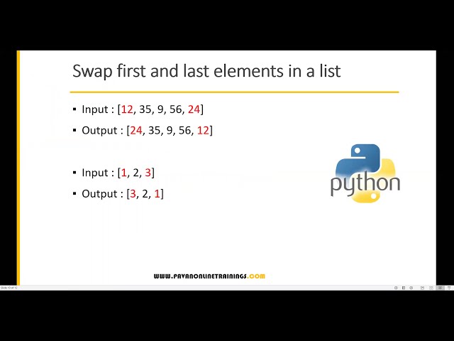 فیلم آموزشی: برنامه 8 متداول پایتون: نحوه تعویض اولین و آخرین عناصر یک لیست با زیرنویس فارسی