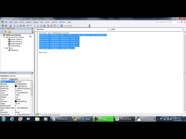 فیلم آموزشی: VBA Excel نحوه ایجاد فرم کاربری VBA با چندین تب با زیرنویس فارسی
