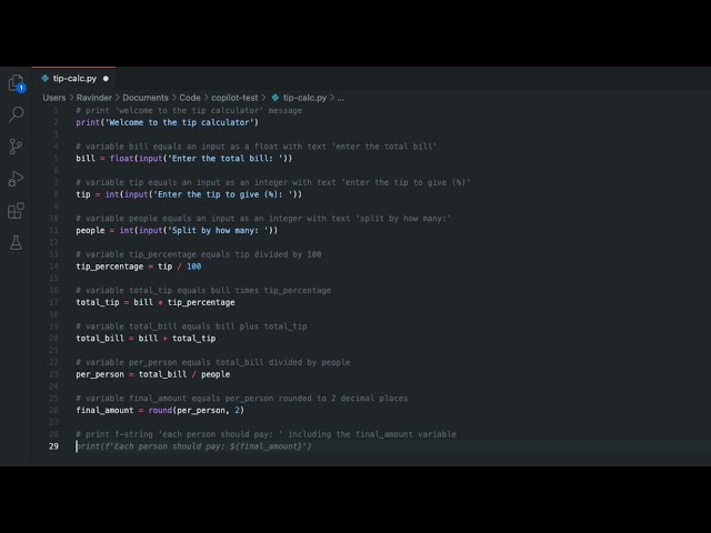 فیلم آموزشی: ساخت یک ماشین حساب نکته در پایتون (GitHub Copilot): آموزش کم کد با زیرنویس فارسی