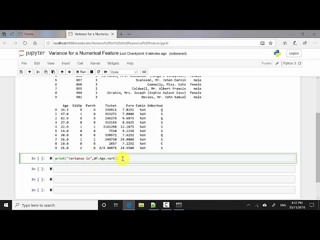 فیلم آموزشی: واریانس برای یک ستون در مجموعه داده با استفاده از پایتون با زیرنویس فارسی