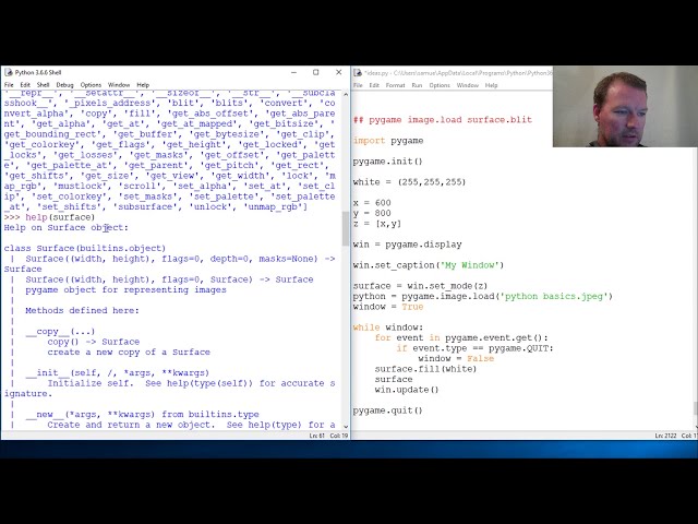 فیلم آموزشی: پایه های پایتون Pygame Image Load و Surface Blit با زیرنویس فارسی