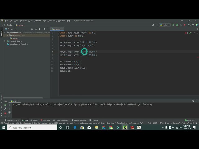 فیلم آموزشی: نحوه ساخت طرح های فرعی در pycharm/python | نحوه ایجاد نمودارهای متعدد در pycharm/python