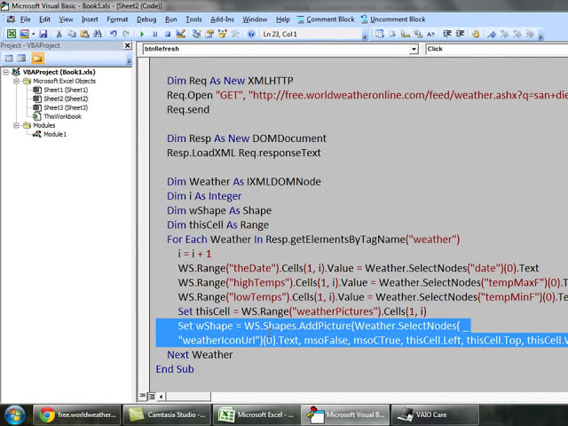 فیلم آموزشی: Excel VBA با استفاده از سرویس وب با XMLHTTP - پیش بینی آب و هوا HD با زیرنویس فارسی