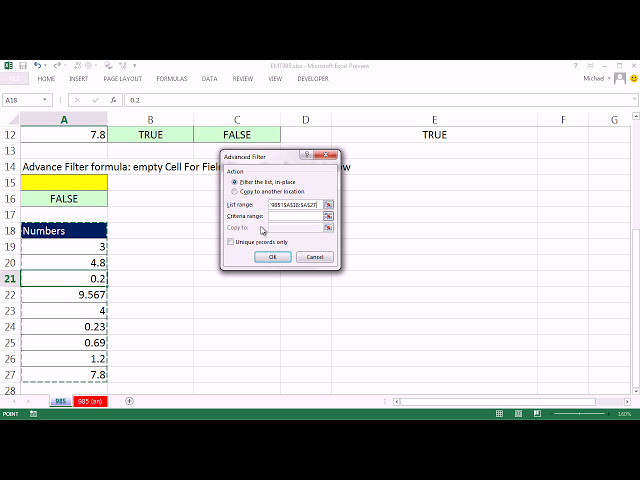 فیلم آموزشی: Excel Magic Trick 985: فیلتر بر اساس اعشار: ستون کمکی یا فیلتر پیشرفته با معیارهای فرمول با زیرنویس فارسی