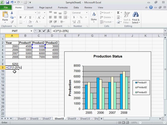 فیلم آموزشی: افزایش یا کاهش یک عدد با درصد - Excel 2010 با زیرنویس فارسی