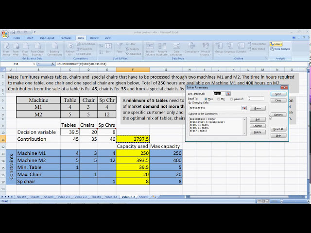 فیلم آموزشی: برنامه نویسی خطی با محدودیت های ترکیبی در حل کننده MS Excel با زیرنویس فارسی