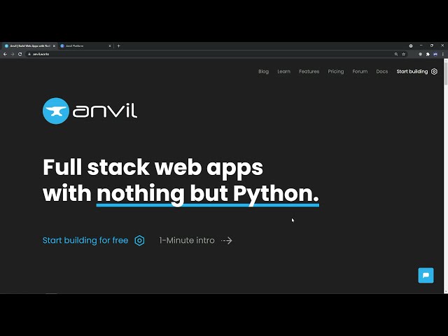 فیلم آموزشی: Anvil Python Framework: برنامه‌های خود را فقط با پایتون بسازید [Full-Stack Dev]