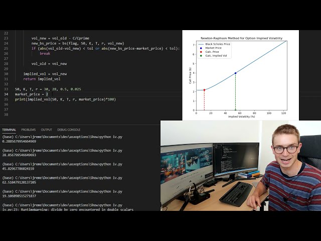 فیلم آموزشی: Option Implied Volatility با استفاده از روش نیوتن در پایتون با زیرنویس فارسی