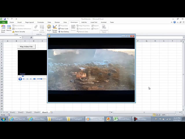 فیلم آموزشی: نحوه پخش یک فایل ویدئویی در Microsoft Excel 2010 با Windows Media Player با زیرنویس فارسی