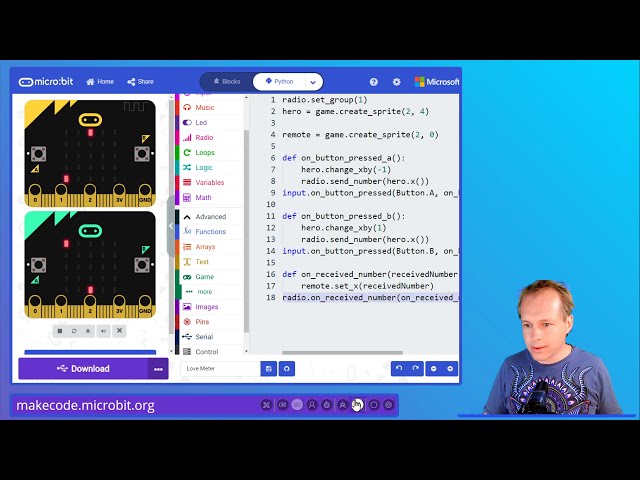 فیلم آموزشی: MakeCode Python برای micro:bit - بازی Love Meter و Pong با زیرنویس فارسی