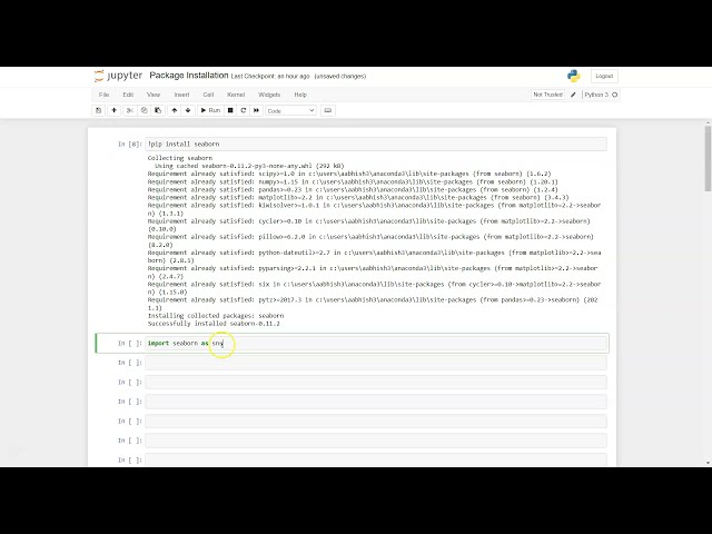 فیلم آموزشی: نحوه نصب seaborn در نوت بوک پایتون Anaconda Jupyter با زیرنویس فارسی