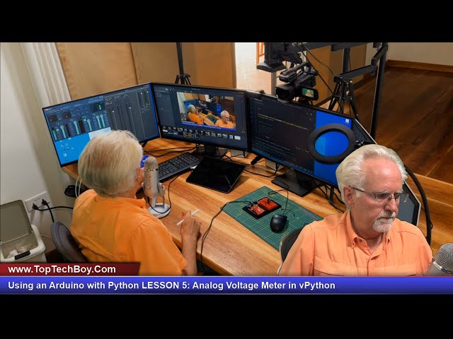 فیلم آموزشی: استفاده از آردوینو با پایتون درس 5: ولتاژ سنج آنالوگ در vPython با زیرنویس فارسی