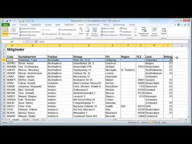 فیلم آموزشی: Excel 2010: Tabellenkopf fixieren - Videoanleitung von online-school.de