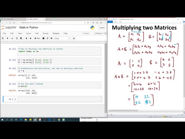 فیلم آموزشی: چگونه دو ماتریس را در پایتون با استفاده از numpy ضرب کنیم با زیرنویس فارسی