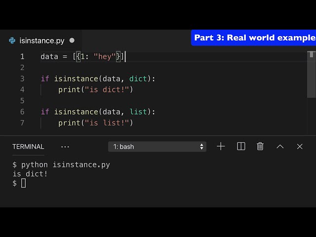 فیلم آموزشی: آموزش تابع داخلی ininstance() Python 3 با زیرنویس فارسی