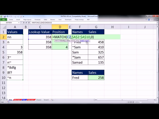 فیلم آموزشی: ترفند جادویی Excel 931: VLOOKUP & MATCH: جستجوی مقادیر با کاراکترهای خاص مانند ~ * ? با زیرنویس فارسی