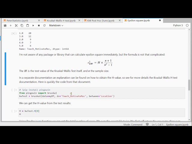 فیلم آموزشی: Python - Epsilon Squared (اندازه افکت برای Kruskal-Wallis) با زیرنویس فارسی