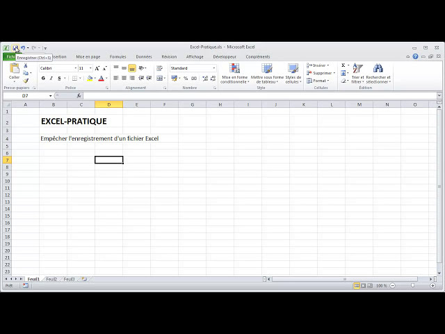 فیلم آموزشی: [EXCEL] Interdire l'enregistrement d'un fichier Excel