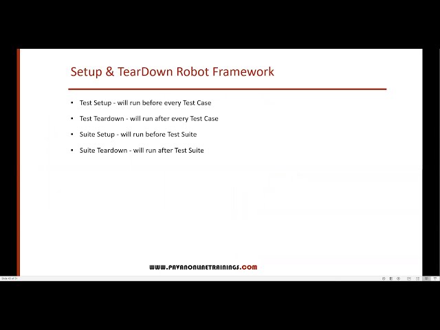 فیلم آموزشی: قسمت 21- Setup & TearDown در Robot FrameworkRobot | سلنیوم با پایتون