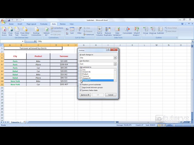 فیلم آموزشی: چگونه جمع های فرعی را با Excel 2007 وارد کنیم؟